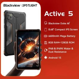 Blackview Active 5 8.68'' Rugged Tablet PC, Android 15 Unisoc T615 Octa Core, 8GB RAM 128GB ROM AI Mini Pad, 6600mAh/18W【New Arrival & Get Discount : $10 Off】