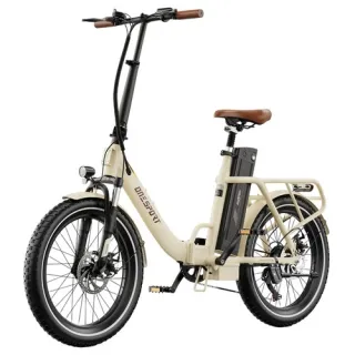 ONESPORT OT16 Electric Bike 20*3.0 inch Tires, 48V 17Ah Battery 25km/h Max Speed 3 Riding Modes 7-Speeds Disc Brakes - White