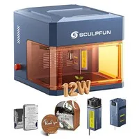 SCULPFUN iCube Ultra Dual 12W+1.2W Laser Engraver, 10000mm/min Speed, 0.08/0.03mm Laser Spot, 150x135mm Working Area, Built-in Smoke Filter, 4 Light Modes, Easy to Assemble