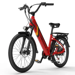 LANKELEISI ES500Pro Mountain Electric Bicycle 500W Motor 48V/14.5AH Lithium Battery 60-130KM Riding Range 24*2.4 Mountain Tire Adult Daily Commuter E-Bike
