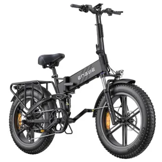 ENGWE ENGINE Pro 2.0 Folding Electric Bike, 20*4.0 Inch Fat Tire, 75Nm Torque, 52V 16Ah Battery, 25km/h Max Speed, 100km Range, Shimano 8-speed, Hydraulic Disc Brakes, Full Suspension - Black
