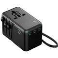 GaN Tech Kantravel 608 Universal Coverter Plug PD 140W 4 Port USB PD Charger 1USB A+3USB C PD Fast Charging Wall Charger Adapter with USB Lanyard Cable EU or US or UK or AU Plug for iPhone 17 17Pro 16 Pro Max 15 14 13