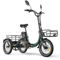EU DIRECT Niloxer KA1 Electric Tricycle Cargo,48V 23Ah Battery,500W Motor,Top Speed 25KM or H,Alloy Steel Speed Differential,Dual Disc Brakes,16inch Tires,80 100KM Max Mileage,150KG Max Load,Foldable Electric Bike