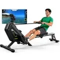 EU Direct Bominfit MC R200 Magnetic Rowing Machine Ultra quiet Flywheels,16 Levels,Ergonomic Seat,160KG Capacity and APP Connectivity,Space Saving for Home