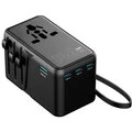 GaN Tech Kantravel 608 Universal Coverter Plug PD 140W 4 Port USB PD Charger 1USB A+3USB C PD Fast Charging Wall Charger Adapter with USB Lanyard Cable EU or US or UK or AU Plug for iPhone 17 17Pro 16 Pro Max 15 14 13
