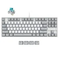 3inuS 87-Key 5-in-1 Mechanical Keyboard, Multi-Port Hub, Hot-Swappable USB-C Wired Gaming Keyboard, Compatible with Mac & Windows OS - Blue Switches