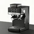 EU Direct BlitzHome CM5520 Semi Automatic Espresso Coffee Machine H20 20Bar 1350W with Built in Grinder Large Touchscreen Preheat Progress Bar 1_8L Water Tank