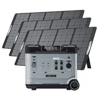OUKITEL P5000 Pro Portable Power Station + 3 x OUKITEL PV400 400W Foldable Solar Panels, 5120Wh LiFePO4 Battery, 4000W AC Output, Smart Temperature Control, Dual 100W USB-C, Seamless UPS Battery Backup, 15 Outputs, App Control, with Wheels