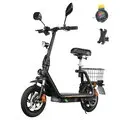 EU Direct TWOFISH M5 PRO E EEC Certified Electric Scooter with Seat and Rear Basket 48V 13Ah Battery 500W Motor Recommended Top Speed 25KM or H 12inch Tires 30KM Max Mileage 120KG Max Load Folding E Scooter