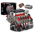 Mould King 10130 Technical Car Building Block Motorized F488 Supercar V-type 8 Cylinder V8 Engine Model Brick Assembly Kit 2718+PCS Excellent STEAM Science Education Discovery Toys Children Gifts