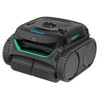 WYBOT C2 Cordless Pool Robot 2025 – Battery-Powered Cleaner for In-Ground Pools up to 200 m², Wall & Waterline Cleaning, Dual Filtration - Black/Green