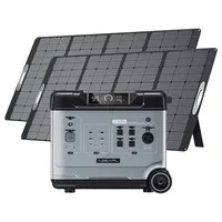 OUKITEL P5000 Pro Portable Power Station + 2 x OUKITEL PV400 400W Foldable Solar Panels, 5120Wh LiFePO4 Battery, 4000W AC Output, Smart Temperature Control, Dual 100W USB-C, Seamless UPS Battery Backup, 15 Outputs, App Control, with Wheels