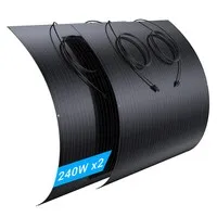 LIONSHEE LS-SP240 240W Flexible Solar Panel 2PCS, 17.55% High Efficiency, Bendable Up to 120°, 182x83mm Mono Solar Cell, IP67 Waterproof, For RV/Boat/Rooftop