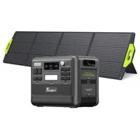 FOSSiBOT F2400 Portable Power Station Kit + FOSSiBOT SP200 18V 200W Foldable Solar Panel, 2048Wh/640000mAh LiFePO4 Battery, 2400W(4600W Peak) Solar Generator, 3xAC RV Car USB Type-C QC3.0 PD DC5521 Pure Sine Wave Full Outlets, 1.5 Hours Fast Charging