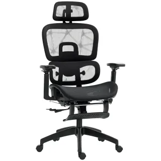 Office Chair, Ergonomic Mesh Desk Chair with 3D Armrests, Reclining Backrest, 66X64X122Cm, Black
