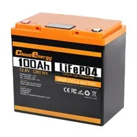 Cloudenergy 12V 100Ah LiFePO4 Battery Pack, 1280Wh Energy, 6000+ Cycles, Built-in 100A BMS, Support Series/Parallel, for Backup Power, RV, Boats, Solar, Trolling Motor, Off-Grid