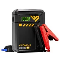 VTOMAN X4 2500A 12V Car Jump Starter with 150PSI Tire Inflator, 10000mAh Power Bank, LED Flashlight, For 8.5L Gas and 6L Diesel Engines/Cars/Trucks/Motorcycles