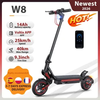 W8 Electric Scooter 9.3 Inch  48V 14Ah 750W Motor 30-40km Max Range 40km/h Max speed Dual Suspension E Scooters With App