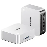 AOOSTAR MACO Mini PC, AMD Ryzen 7 Pro 6850H 8 Cores Max 4.7GHz, 24GB LPDDR5 RAM 1TB SSD, HDMI+DP+2*USB4 Quad Screen Display, WiFi 6 Bluetooth 5.2, 2*2.5G RJ45, 2*USB3.2, 2*USB2.0, 1*Oculink, 1*Headphone Jack , Fingerprint Unlock