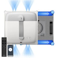 Liectroux G9 Window Cleaning Robot, 10000Pa Suction, Dual-Engine Bionic Cleaning Arms, 8-Nozzle High-Pressure Water Spray, 120ml Water Tank, 5 Cleaning Modes, Tuya App & Remote Control, UPS Backup Battery