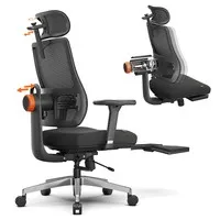 NEWTRAL MagicH-BPro Ergonomic Chair with Footrest, Auto-Following Backrest Headrest, Adaptive Lower Back Support, Adjustable Armrest, 3 Positions to Lock - Black