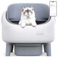 Crigge MINI-C Smart Cat Litter Box, Open-Top Self-Cleaning System, WiFi App Control, Health Tracking, 35dB Ultra-Quiet Operation, Dual Infrared Safety Sensors, Automatic Waste Separation, Detachable Drum Design, Built-in Deodorizing Cartridge