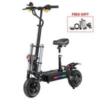 BOYUEDA S3-11 Electric Scooter, 3000W*2 Motor 85km/h Max Speed, 60V 38Ah Battery up to 120km Range, 11-inch Sawtooth Vaccum Off-road Tire,  Dual Hydraulic Disc Brakes, Hydraulic damping, 45° Climbing LCD Display All-round Lighting and turn signal