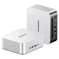 AOOSTAR MACO Mini PC Barebone (No RAM No SSD), AMD Ryzen 7 H255 8 Cores Max 4.9GHz, 2*USB4 + HDMI + DP Quad Screen Display, WiFi 6, 2*USB3.2, 1*USB3.0, 1*USB2.0, 2*2.5G LAN, 1*OCuLink, Fingerprint Unlock - EU Plug