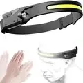 Bikight LX200 Wave Sensor 1200mAh 270° Wide Range 350LM 5 Lighting Modes LED Headlamp USB Rechargeable Head Torch COB Outdoor Cycling Adventure Fishing Flashlight Bike Headlamp