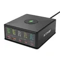 BlitzWolf 868H 160W 5 Port USB PD Desktop Charger Dual USB A QC3_0+Dual PD65W Type C+65W Type C PD3_0 with 15W 10W 7_5W 5W Wireless Fast Charger for iPhone 14 14 Pro Max for Samsung Galaxy Z Fold 4 S22 Ultra