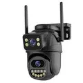 ICSEE 6MP Dual Lens WiFi PTZ Security Camera Outdoor 5X Zoom Auto Tracking Full Color Night Vision Two Way Audio IP66 Waterproof Smart Home CCTV Surveillance Camera