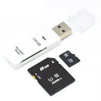 USB 2.0 SD Card Reader 5Gbps Transmission Speed for TV, Laptop, Computer, Camera - White