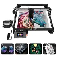LONGER RAY5 40W Laser Engraver, 24000mm/min Speed, 0.10×0.15mm Laser Spot, Working Area 385×385mm, 8-Diode with FAC, One-Pass Cut 20mm Basswood/0.15mm Stainless Steel
