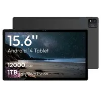 MESWAO B3 Tablet, 15.6 inch 1920*1080 IPS Screen, MTK Helio G99 8 Cores, 6GB RAM 128GB ROM, Android 14, WiFi 5 Bluetooth 5.0, 12000mAh Battery, 32MP+5MP Camera, 4*Speakers - US Plug, Grey