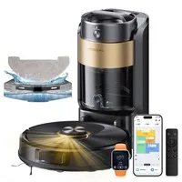 Proscenic Q20 Plus Robot Vacuum and Mop, 10000Pa Powerful Suction, Self-Emptying Base, LiDAR Navigation, 200-Min Runtime, 2-in-1 Dustbin & Water Tank, Smart Mapping for Carpet & Pet Hair