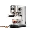 [EU Direct] HiBREW H11 Semi Automatic Espresso Machine 1450W 1.1L 19Bar High Extraction 25s Rapid Heating Single/Double Cup Coffee Maker EU