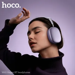 HOCO W65 Over The Ear Bluetooth Headphones Sports Wireless Earphone Hifi Headsets With Microphone For Phone Call Fabric Eartips