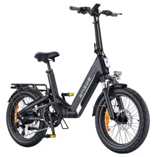 ENGWE L20 3.0 Boost Electric Bike, 250W Motor, 48V 13.5Ah Battery, 20*3.0 inch Tire, 135km Max Range, Hydraulic Brakes, Full Suspension, Torque Sensor, Shimano 7-speed - Black