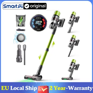 SmartAI V6 Cordless Vacuum Cleaner 65KPA 650W Powerful Stick Vacuum, 80Mins Ultra Long-runtime, 24000mAh Big Battery, Anti-Tangle Brush, Lightweight Upright Vacuum Cleaner with HEPA12 Filter, 1.6L Dust Cup for Carpet, Home Applicance, 2-Year Warranty