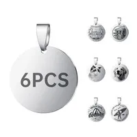 6PCS Mecpow AS6 20mm Round Pet Tags - Silver