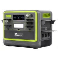 FOSSiBOT F2400 Portable Power Station, 2048Wh LiFePO4 Battery 2400W Output Solar Generator, 3xAC RV Car USB Type-C QC3.0 PD DC5521 Pure Sine Wave Full Outlets, 1.5 Hours Fast Charging, Input Power Adjustment Knob, Bidirectional Inverter - Green