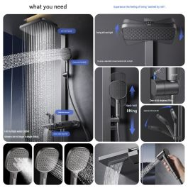 ARROW Thermostatic Shower Set Home Bathroom Pressurized Shower System with Piano-Key Controls
