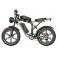 EU DIRECT JANSNO X80 MAX Electric Bike,52V 17Ah+20Ah Dual Batteries,750W+2 Dual Motors 2000W Peak Power,NFC Funciton,Oil Brakes,Spring Suspension,20inch Snow Tires,45KM Max Mileage,120KG Max Load,Snow Electric Bicycle
