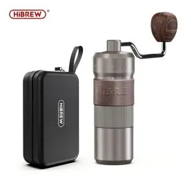 HiBREW G4B Manual Coffee Grinder Aluminum Conical Burr Capacity 22g Hand Coffee Grinder with 11 Levels Adjustable Setting Pour Over