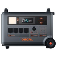 Oscal PowerMax 3600SE Portable Power Station, 3600Wh LiFePO4 Battery, 3600W Pure Sine Wave Output, 4500W Surge, 6 LED Light Modes, USB-C 100W, App Control, Fast Recharge, Solar Generator for Home Backup, RV, Camping - EU Plug