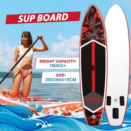 FunWater 350cm Inflatable Stand Up Paddle Board with Adjustable Paddle, Pump, Backpack & Leash, Large Adult SUP Board for All Skill Levels