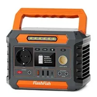 Flashfish P66A Portable Power Station, 144.3Wh Capacity, 39000mAh Battery, 200W AC Output, 8 Outputs, 18W USB-A/USB-C QC, 13–22V Solar Input, 3 Charging Methods, Built-in LED Light