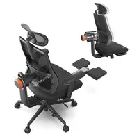 NEWTRAL MagicH-BP Ergonomic Chair with Footrest, Auto-Following Backrest, Adaptive Lower Back Support, Adjustable Armrest Headrest, 3 Positions to Lock - Black