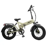 PVY Z20 Plus 1000W Folding Electric Bike 20*4.0 Fat Tire 48V 16.5Ah Battery 80-120km Range Shimano 7-Speed Shifter Lockable Suspension Fork and Rear Shock, Hydraulic Brake Color LCD Display 150kg Load - Khaki