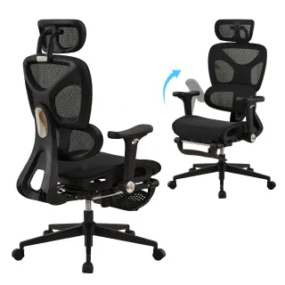 TCGBKAF Ergonomic Mesh Office Chair with Footrest, Black Big & Tall Computer Chair, 5D Flip-Up Armrests, Adjustable Lumbar Support & Headrest, Executive Desk Chair for Home Office